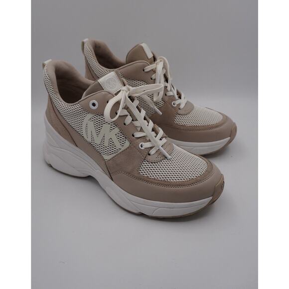 Michael Kors Mickey Mixed Media Trainer 11 athleisure streetwear chic 36-15 - Picture 1 of 9